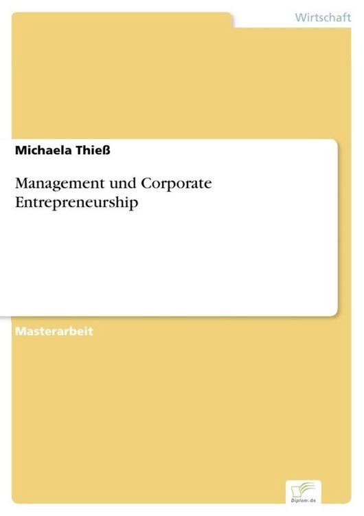 Produktbild: Management und Corporate Entrepreneurship