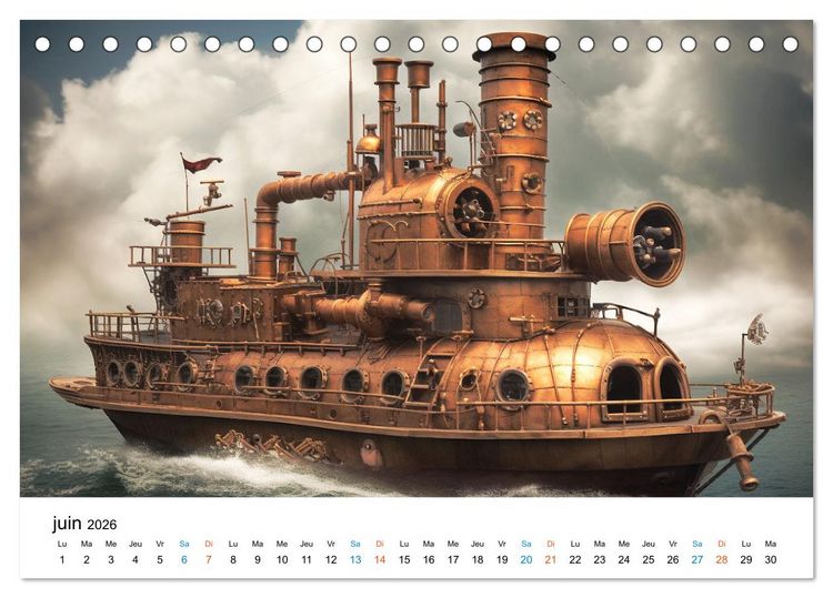 Produktbild: M&eacute;caniques fantastiques (Calendrier de bureau 2026 DIN A5 vertical), CALVENDO calendrier mensuel