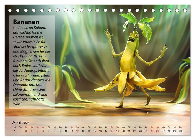 Produktbild: Tanzende Fr&uuml;chtchen (Tischkalender 2026 DIN A5 quer), CALVENDO Monatskalender