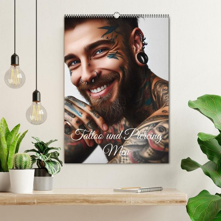 Produktbild: Tattoo und Piercing Men (Wandkalender 2026 DIN A2 hoch), CALVENDO Monatskalender