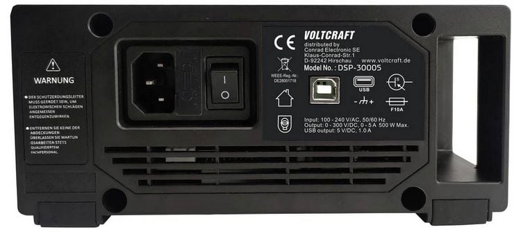 Produktbild: VOLTCRAFT DSP-30005 Labornetzger&auml;t, einstellbar 0 - 300 V 5 A (max.) 500 W USB Anzahl Ausg&auml;nge 1 x