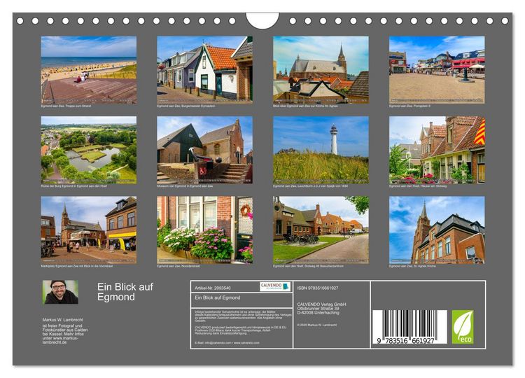 Produktbild: Ein Blick auf Egmond (Wandkalender 2026 DIN A4 quer), CALVENDO Monatskalender