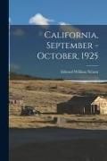 Produktbild: California, September - October, 1925