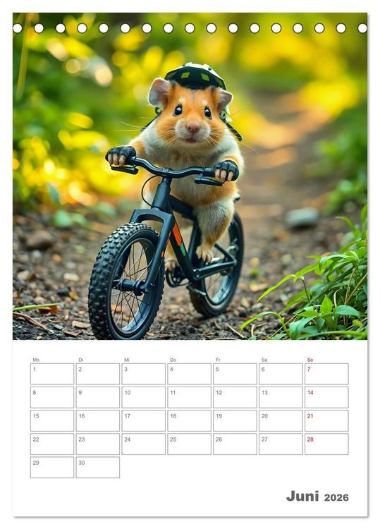 Produktbild: Adventure Hamster - Sportliche KI Hamster pr&auml;sentieren den Abenteuer-Sport (Tischkalender 2026 DIN A5 hoch), CALVENDO Monatskalender