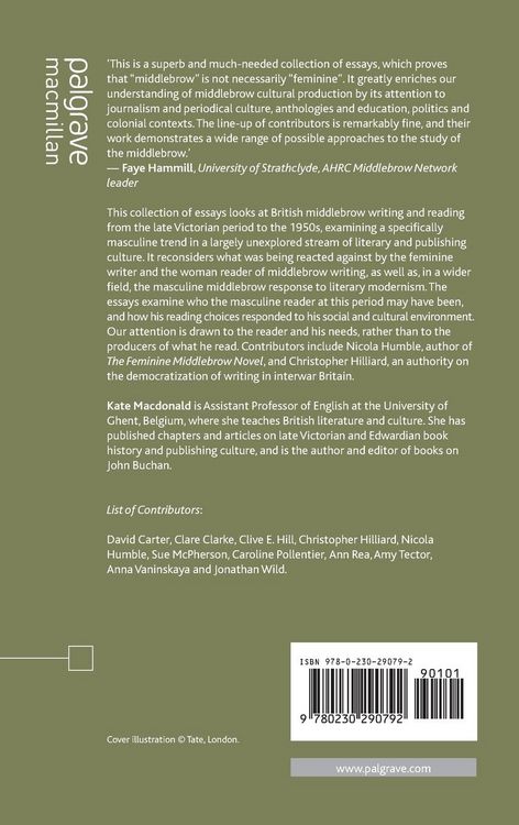 Produktbild: The Masculine Middlebrow, 1880-1950
