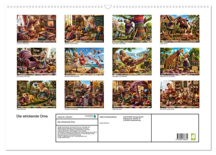 Produktbild: Die strickende Oma (Wandkalender 2027 DIN A2 quer), CALVENDO Monatskalender