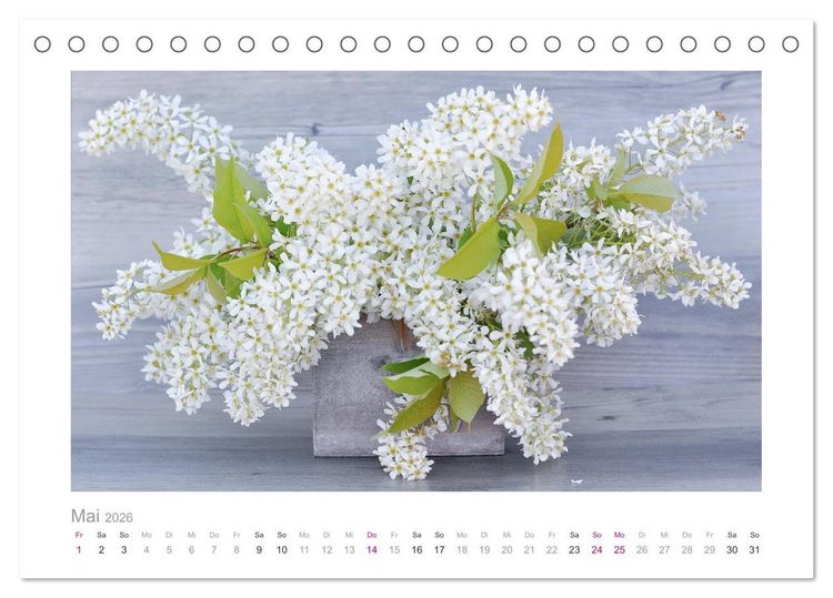 Produktbild: Blumen zart und sch&ouml;n (Tischkalender 2026 DIN A5 quer), CALVENDO Monatskalender