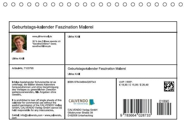 Produktbild: Geburtstagskalender Faszination Malerei - mit immerw&auml;hrendem Kalender (Tischkalender immerw&auml;hrend DIN A5 quer)