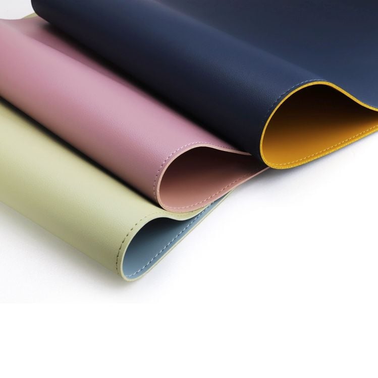 Produktbild: SAX Schreibtischunterlage PU Leder, blau/gelb