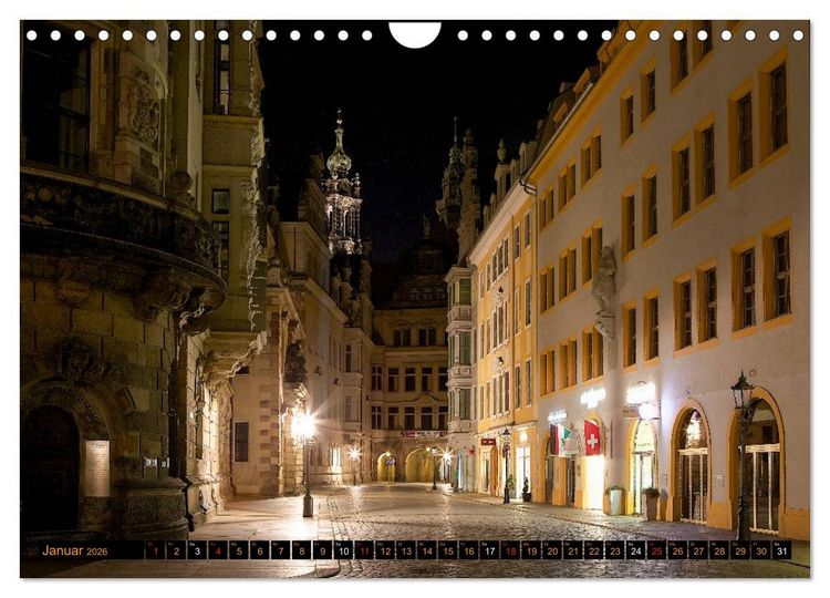 Produktbild: Eine Nacht in Dresden (Wandkalender 2026 DIN A4 quer), CALVENDO Monatskalender