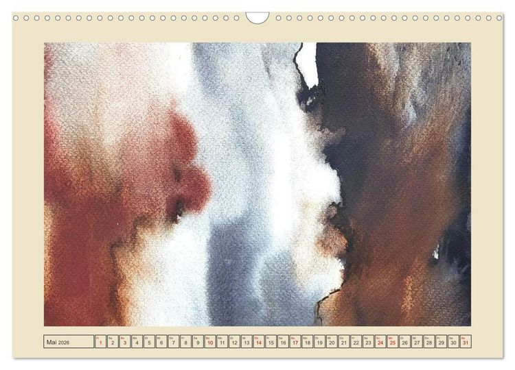 Produktbild: Kaleidoskop in Braun - Abstrakte Malerei in warmen Erdfarben (Wandkalender 2026 DIN A3 quer), CALVENDO Monatskalender