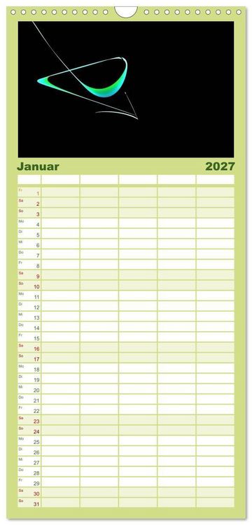 Produktbild: Familienplaner 2027 - Minimalistisch mit 5 Spalten (Wandkalender, 21 x 45 cm) CALVENDO