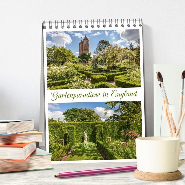 Produktbild: Gartenparadiese in England (Tischkalender 2026 DIN A5 hoch), CALVENDO Monatskalender