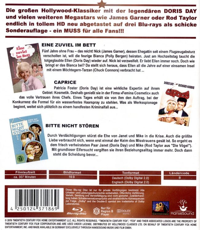 Produktbild: Doris Day Collection (3 Blu-rays)