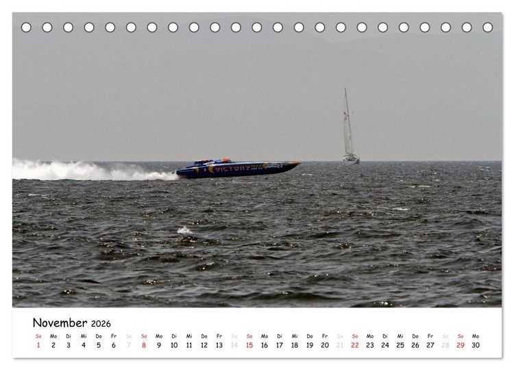 Produktbild: Offshore Powerboats (Tischkalender 2026 DIN A5 quer), CALVENDO Monatskalender