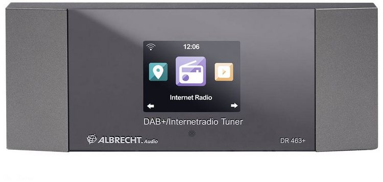 Produktbild: Albrecht DR 463+ Internet Radio-Adapter DAB+, Internetradio, UKW, WLAN Inkl. Fernbedienung, Spotify Anthrazit