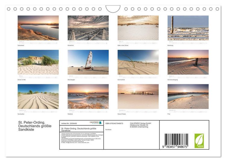 Produktbild: St. Peter-Ording. Deutschlands gr&ouml;&szlig;te Sandkiste (Wandkalender 2026 DIN A4 quer), CALVENDO Monatskalender
