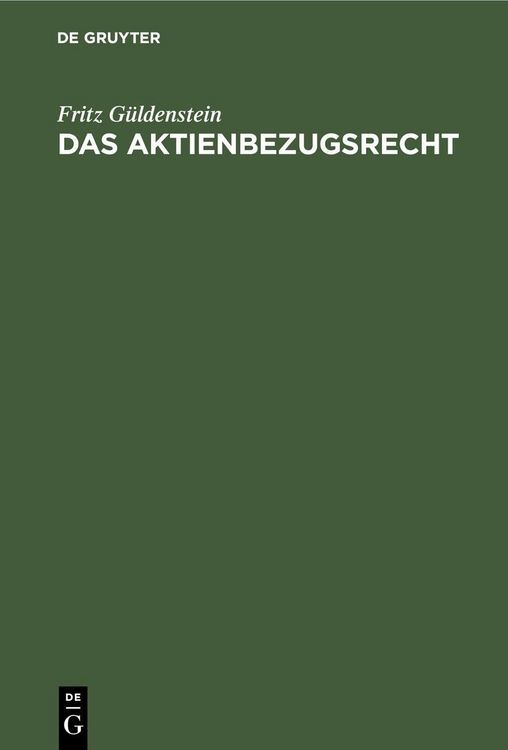 Produktbild: Das Aktienbezugsrecht