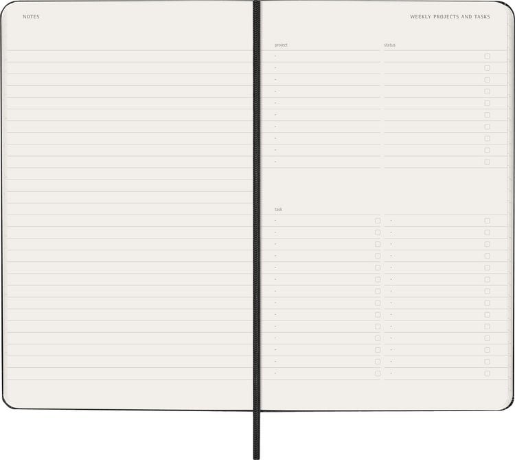 Produktbild: Moleskine 12 Monate Pro Wochen Notizkalender 2027, Pro Large/A5, 1 Wo = 2 Seiten, vertikal, Spalten f&uuml;r Notizen, fester Einband, Schwarz