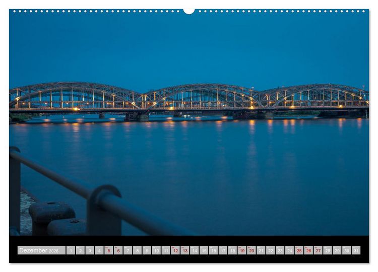 Produktbild: Hamburgs Br&uuml;cken bei Nacht (Wandkalender 2026 DIN A2 quer), CALVENDO Monatskalender