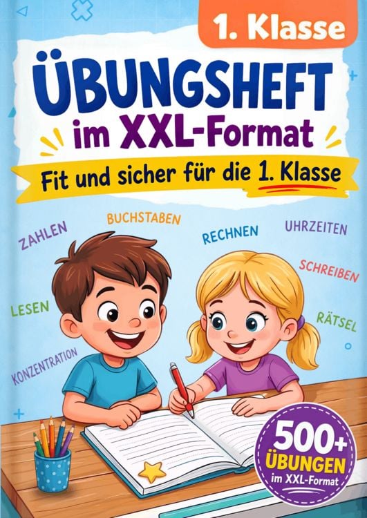 Produktbild: 1. Klasse &Uuml;bungsheft &ndash; Fit und sicher f&uuml;r die 1. Klasse im XXL-Format