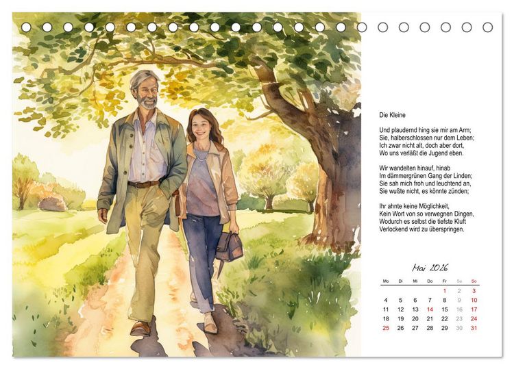 Produktbild: Gedichte von Theodor Storm (Tischkalender 2026 DIN A5 quer), CALVENDO Monatskalender