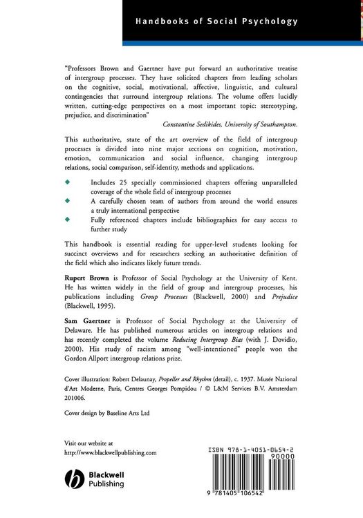 Produktbild: Blackwell Hdbk of Social Psychology