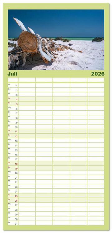 Produktbild: Familienplaner 2026 - OMAN - Orientperle mit 5 Spalten (Wandkalender, 21 x 45 cm) CALVENDO