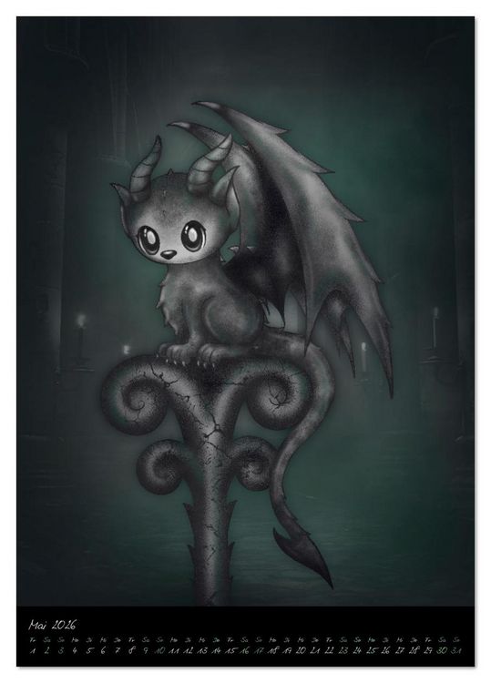 Produktbild: Gothic Fantasy Tiere (Tischkalender 2026 DIN A5 hoch), CALVENDO Monatskalender
