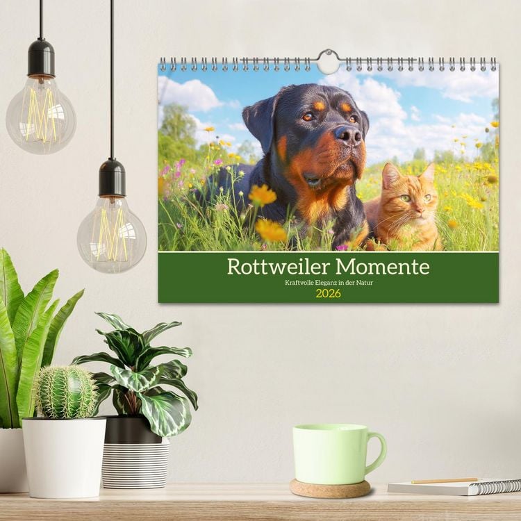 Produktbild: Rottweiler Momente. Kraftvolle Eleganz in der Natur (Wandkalender 2026 DIN A4 quer), CALVENDO Monatskalender