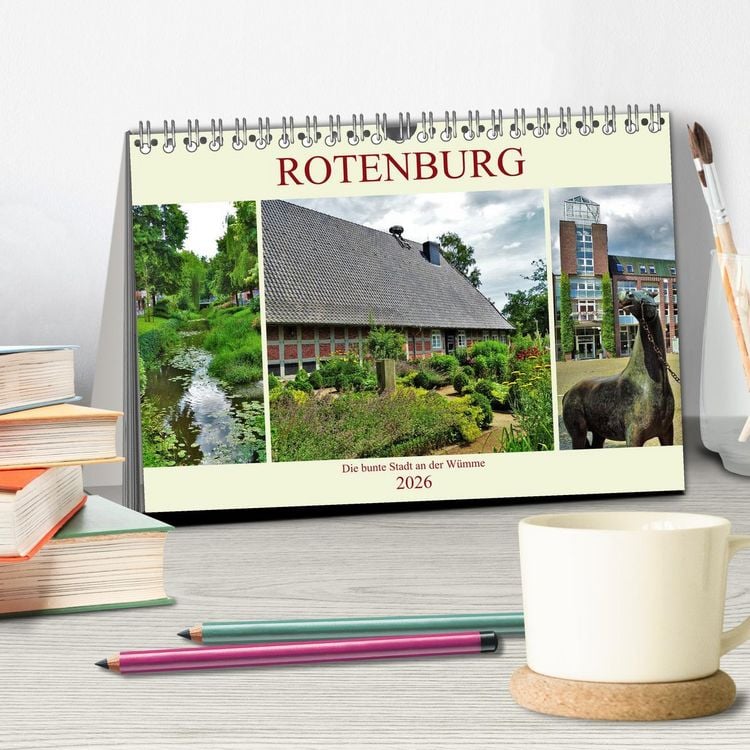 Produktbild: Rotenburg - Die bunte Stadt an der W&uuml;mme (Tischkalender 2026 DIN A5 quer), CALVENDO Monatskalender
