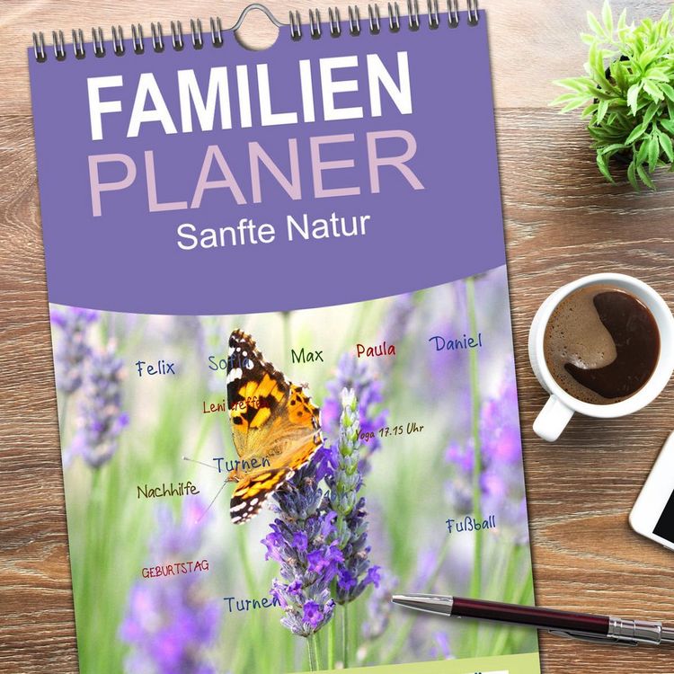 Produktbild: Familienplaner 2026 - Sanfte Natur mit 5 Spalten (Wandkalender, 21 x 45 cm) CALVENDO