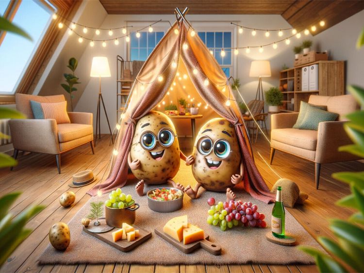 Produktbild: CALVENDO Puzzle Camping-Abenteuer zu Hause: Die Couch-Potatoes und ihr Zelt | 1000 Teile Lege-Gr&ouml;&szlig;e 64x48cm Foto-Puzzle f&uuml;r gl&uuml;ckliche Stunden