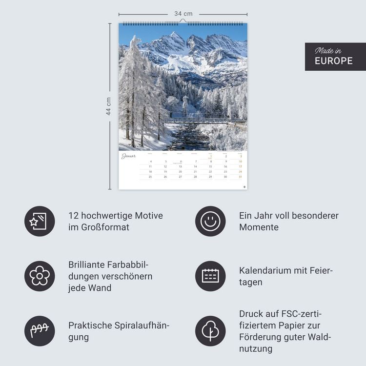Produktbild: Sch&ouml;nes Alpenland Posterkalender 2027