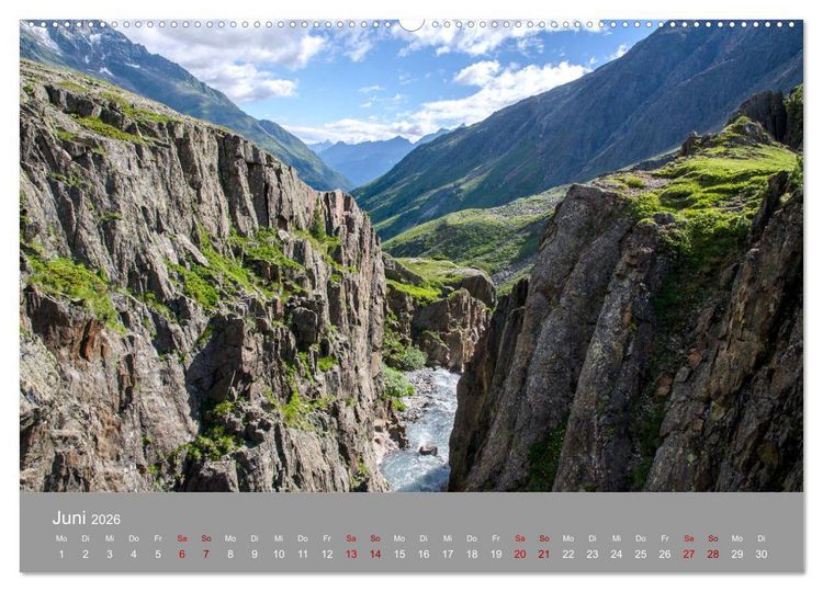 Produktbild: Das Stubaital in Tirol - Gipfelsturm und Gletscherseen (hochwertiger Premium Wandkalender 2026 DIN A2 quer), Kunstdruck in Hochglanz