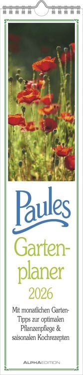 Produktbild: Paules Gartenplaner 2026 - Streifenplaner - Wandplaner - Küchen-Kalender - 11,3x49,5