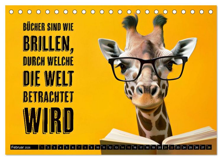 Produktbild: BRILLEN - coole Spr&uuml;che (Tischkalender 2026 DIN A5 quer), CALVENDO Monatskalender