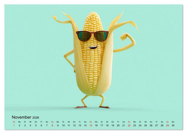 Produktbild: Esse ich nicht! Der freche Kinderkalender mit Obst & Gem&uuml;se (hochwertiger Premium Wandkalender 2026 DIN A2 quer), Kunstdruck in Hochglanz