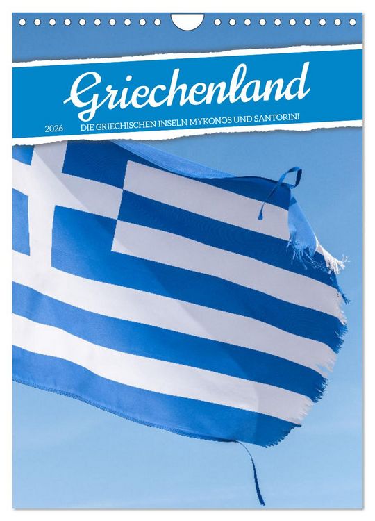 Produktbild: Griechenland - Die griechischen Inseln Mykonos und Santorini (Wandkalender 2026 DIN A4 hoch), CALVENDO Monatskalender