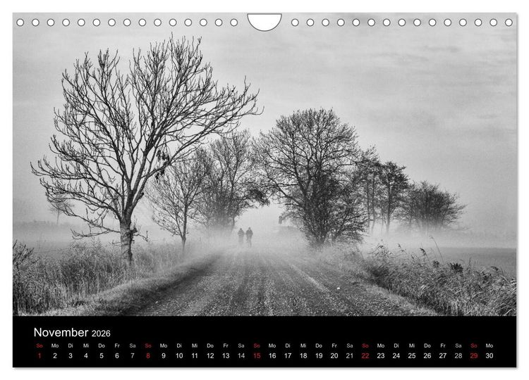 Produktbild: Ost-Friesische Schwarz-Wei&szlig;-Ansichten (Wandkalender 2026 DIN A4 quer), CALVENDO Monatskalender