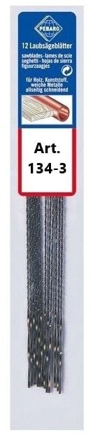 Produktbild: PEBARO 134-3 - Laubs&auml;gebl&auml;tter geh&auml;rtet, spiralf&ouml;rmig,rund,gezahnt, St&auml;rke 3, mittel, 12 St&uuml;ck