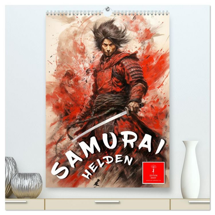 Produktbild: Samurai Helden (hochwertiger Premium Wandkalender 2026 DIN A2 hoch), Kunstdruck in Hochglanz
