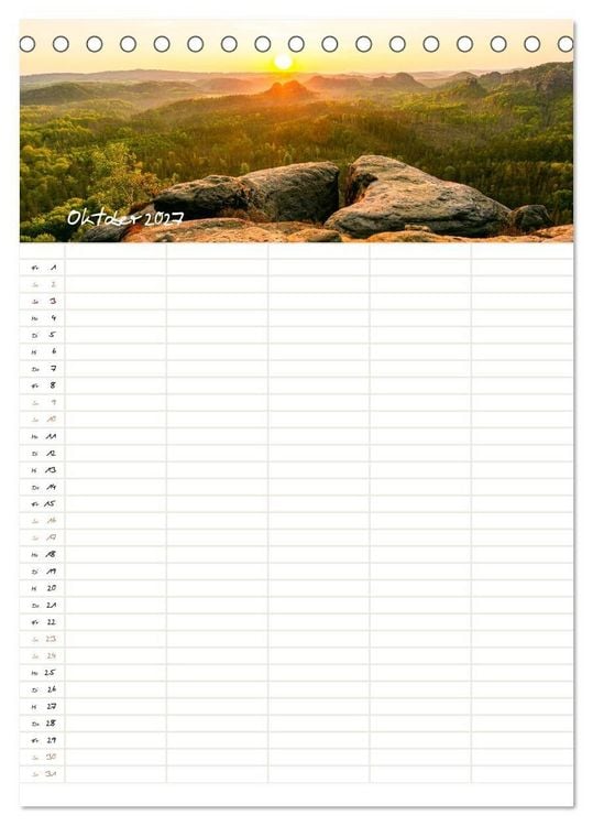 Produktbild: Familienkalender - Wandern im Elbsandsteingebirge (Tischkalender 2027 DIN A5 hoch), CALVENDO Monatskalender