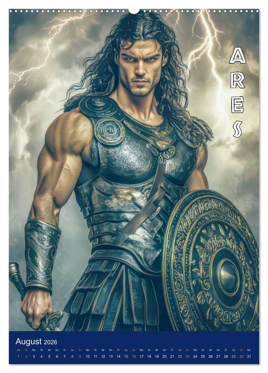 Produktbild: Zeus - Umringt von griechischen G&ouml;ttern (hochwertiger Premium Wandkalender 2026 DIN A2 hoch), Kunstdruck in Hochglanz
