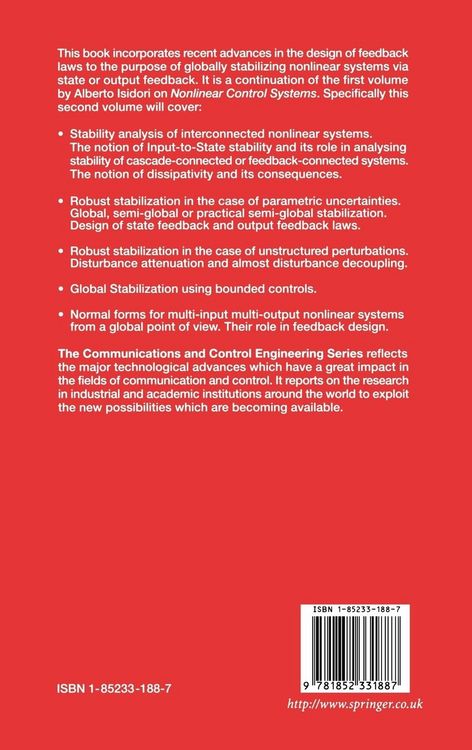 Produktbild: Nonlinear Control Systems II