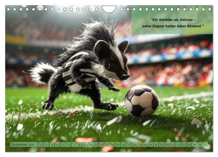 Produktbild: Der tierisch lustige Fu&szlig;ballkalender (Wandkalender 2026 DIN A4 quer), CALVENDO Monatskalender