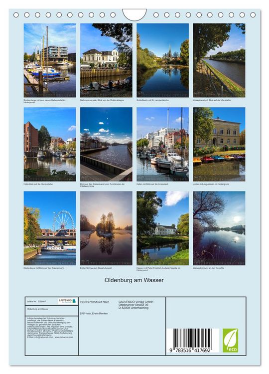 Produktbild: Oldenburg am Wasser (Wandkalender 2026 DIN A4 hoch), CALVENDO Monatskalender