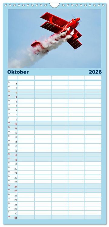 Produktbild: Familienplaner 2026 - Modellflieger mit 5 Spalten (Wandkalender, 21 x 45 cm) CALVENDO