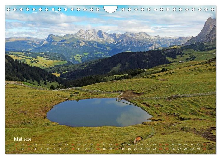 Produktbild: Urlaub auf der Seiser Alm (Wandkalender 2026 DIN A4 quer), CALVENDO Monatskalender