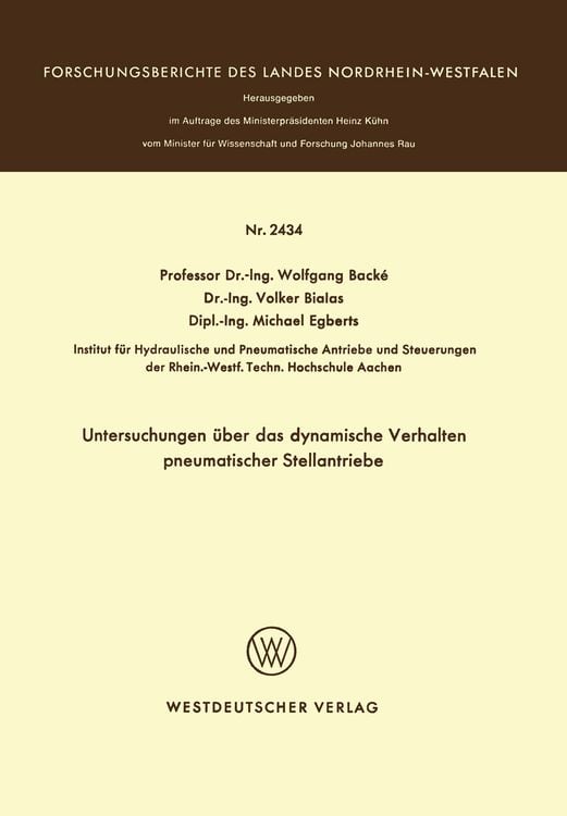 Produktbild: Untersuchungen &uuml;ber das dynamische Verhalten pneumatischer Stellantriebe